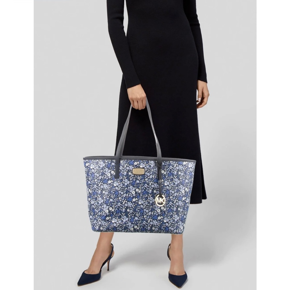 Michael Kors Floral Coated Canvas Tote Bag EUC - Picture 2 of 6